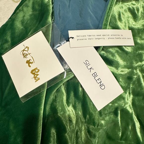 Rat Boa Vaeda Mint Green Velvet Mini Halter Silk Blend Dress Size Small - Picture 3 of 12